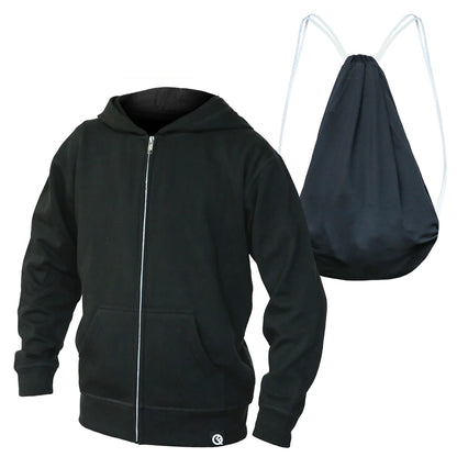 QUIKFLIP Kids Hero Hoodie Lite Full Zip, Schwarz