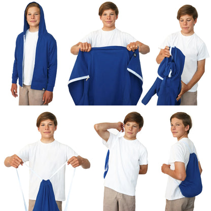 QUIKFLIP Kids Hero Hoodie Lite Full Zip, Royal Blau